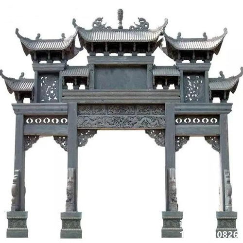 景观古建山门石牌坊 莱芜牌坊花岗岩雕塑厂