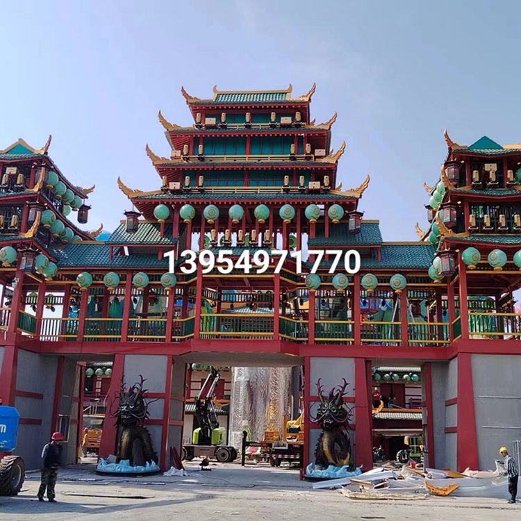 北京溪湖景源园林古建筑工程:澳大利亚钢结构古建筑工程. -