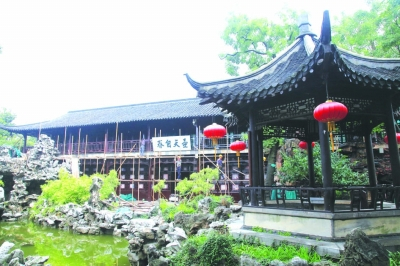 个园抱山楼修缮工程将告竣