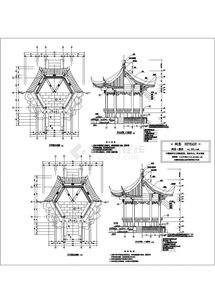 园林仿古建亭施工图