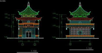 仿清式古建景观亭cad施工图设计平面图下载 雕塑小品图片大全 编号 18675601