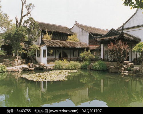 园林河边古建筑